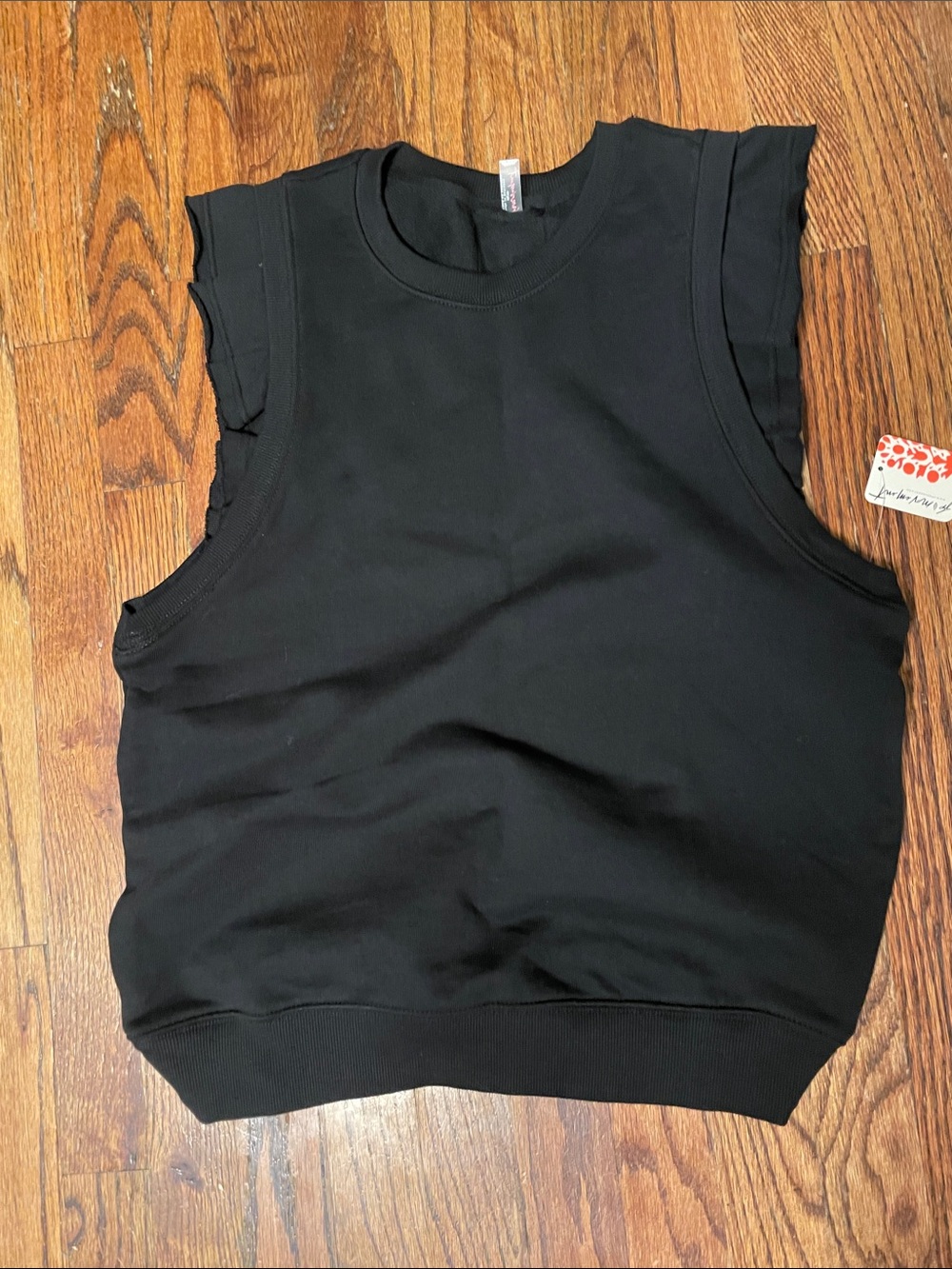 Women's Black Muscle Tank Top - Sleeveless Crewneck sweatshirt